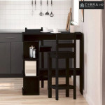 barski stol 100 x 48 x 101,5 cm Konstruirano drvo Crni hrast - Crni hr