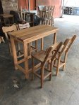 Barski stol hrast rustik 120x70cm 4 barske stolice za ugostiteljstvo
