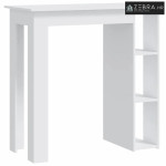 Barski stol s policom bijeli 102x50x103,5 cm konstruirano drvo