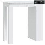 Barski stol sa stalkom za pohranu bijeli 102x50x103,5 cm drveni