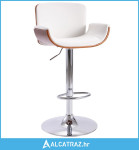 Barski stolac od umjetne kože bijeli - NOVO