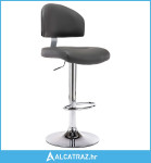 Barski stolac od umjetne kože sivi - NOVO