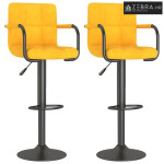 Barski stolci 2 kom boja senfa baršunasti - žuta boja senfa 2