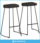 Barski stolci 2 kom crni 45x40x78 cm masivnog drva manga - NOVO