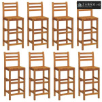 Barski stolci 8 kom od masivnog bagremovog drva