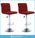 Barski stolci od umjetne kože 2 kom crvena boja vina - NOVO