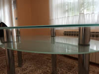 Blagovaonski STAKLENI ovalni stol 170cm x 100cm