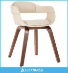 Blagovaonska stolica bijela od savijenog drva i umjetne kože - NOVO