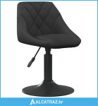 Blagovaonska stolica crna baršunasta - NOVO