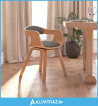 Blagovaonska stolica svjetlosiva od savijenog drva i tkanine - NOVO