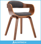 Blagovaonska stolica od tkanine i savijenog drva tamnosiva - NOVO