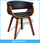 Blagovaonska stolica od zaobljenog drva i umjetne kože - NOVO