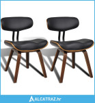 Blagovaonske stolice 2 kom od zaobljenog drva i umjetne kože - NOVO