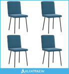 Blagovaonske stolice 4 kom plave baršunaste - NOVO