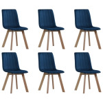 Blagovaonske stolice 6 kom plave baršunaste - NOVO