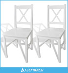 Blagovaonske stolice od borovine 2 kom bijele - NOVO