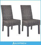 Blagovaonske stolice od kubu ratana i drva mahagonija 2 kom smeđe - NO