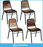 Blagovaonske stolice od obnovljenog drva 4 kom - NOVO