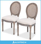 Blagovaonske stolice od tkanine 2 kom krem - NOVO