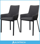 Blagovaonske stolice od tkanine 2 kom tamnosive - NOVO