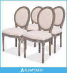 Blagovaonske stolice od tkanine 4 kom krem - NOVO