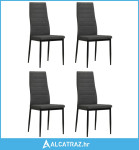 Blagovaonske stolice od tkanine 4 kom tamnosive - NOVO