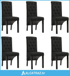 Blagovaonske stolice od tkanine 6 kom crne - NOVO