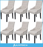 Blagovaonske stolice od tkanine 6 kom krem - NOVO