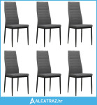 Blagovaonske stolice od tkanine 6 kom svijetlosive - NOVO