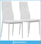 Blagovaonske stolice od umjetne kože 2 kom bijele - NOVO