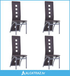 Blagovaonske stolice od umjetne kože 4 kom smeđe - NOVO