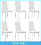 Blagovaonske stolice od umjetne kože 6 kom bijele - NOVO