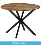 Blagovaonski stol Ø 110x78 cm masivno obnovljeno drvo i čelik - NOVO