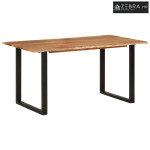 Blagovaonski stol 154x80x76 cm od masivnog bagremovog drva - Crna 154