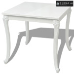 Blagovaonski Stol 80x80x76 cm Visoki Sjaj Bijeli
