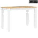 Blagovaonski stol Corona bijeli 112x60x75cm od masivne borovine - Bije
