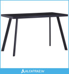 Blagovaonski stol crni 120 x 60 x 75 cm od kaljenog stakla - NOVO