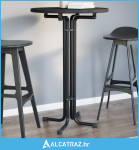 Blagovaonski stol crni Ø 70x110 cm konstruirano drvo i čelik - NOVO