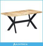 Blagovaonski stol od grubog masivnog drva manga 160x80x75 cm - NOVO