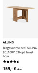 Blagovaonski stol rasklopni