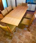 Blagovaonski stol i stolice od punog drveta-hrastovina