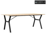 Blagovaonski stol Y-oblika 200x100x75 cm od borovine i čelik - 200 x 1