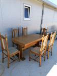 Drveni stol sa 6 stolica