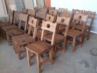 Hrastove rustikalne stolice za ugostiteljstvo,Masivno