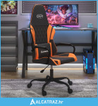 Igraća stolica crno-narančasta od umjetne kože - NOVO