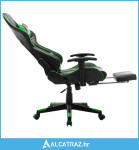 Igraća stolica od umjetne kože s osloncem za noge crno-zelena - NOVO