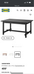 Ikea Produljivi stol, crna, 152/223x95 cm