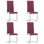 Konzolne blagovaonske stolice od tkanine 4 kom crvena boja vina - NOVO