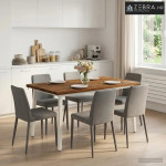 Kvadratni blagovaonski stol 140 x 90 x 75 cm - Prirodna i bijela 140 x