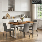 Kvadratni blagovaonski stol 160 x 70 x 75 cm - Prirodna i bijela 160 x